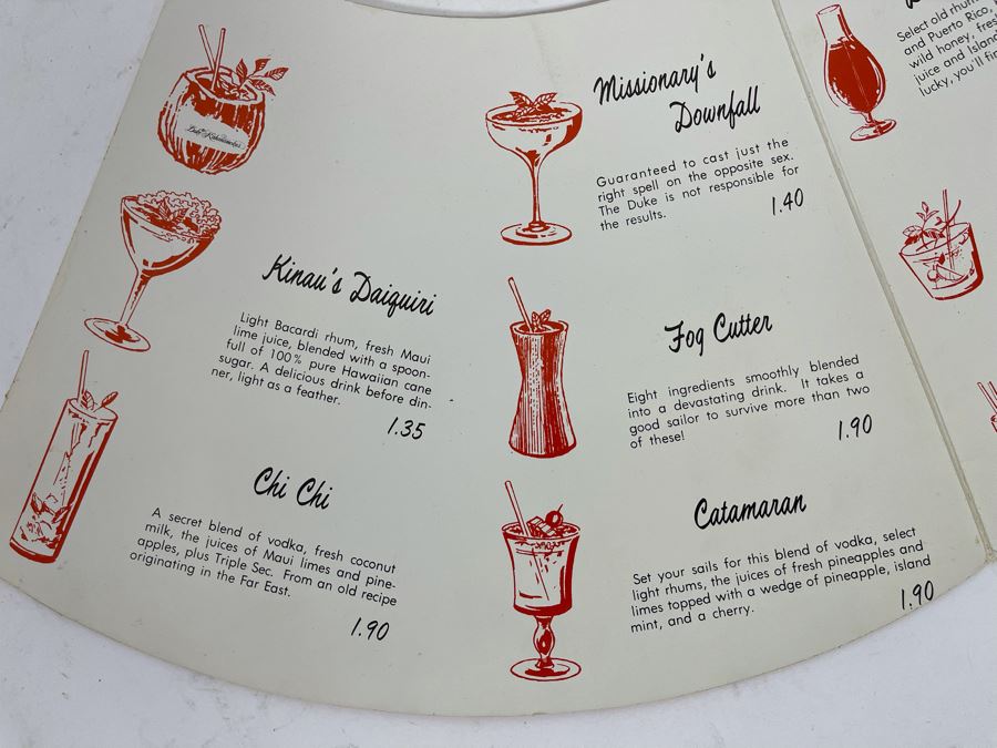 Vintage Hawaiian Duke Kahanamoku's Waikiki Beach Drink Menu [Photo 3]