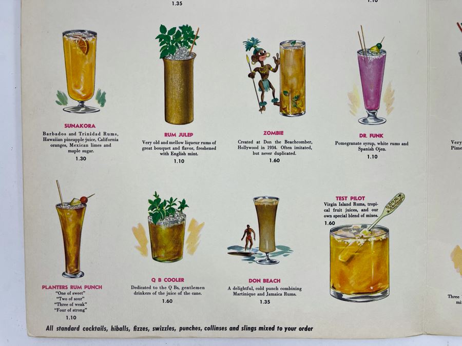 Three Vintage Hawaiian Drink Menus [Photo 10]