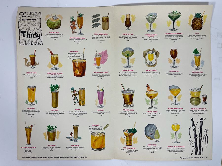 Three Vintage Hawaiian Drink Menus [Photo 8]