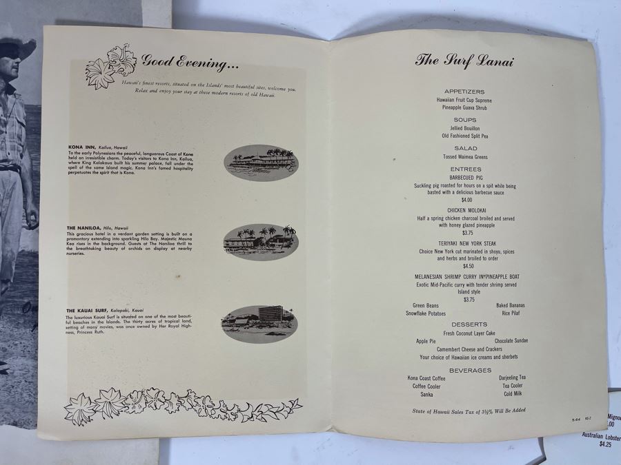 Three Vintage Hawaiian Drink Menus [Photo 6]