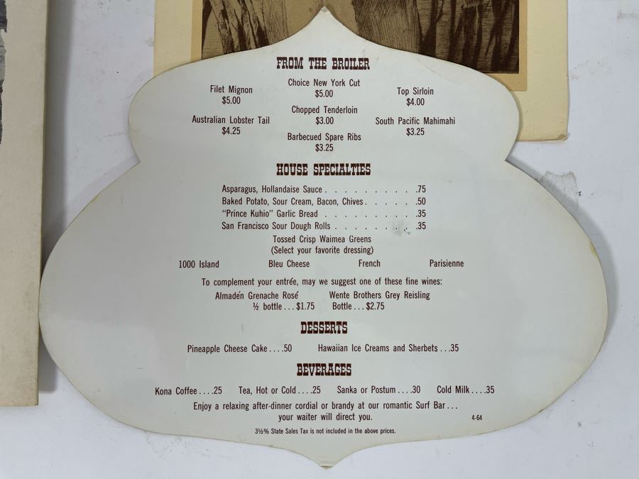Three Vintage Hawaiian Drink Menus [Photo 5]