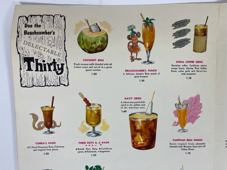 Three Vintage Hawaiian Drink Menus [Photo 9]
