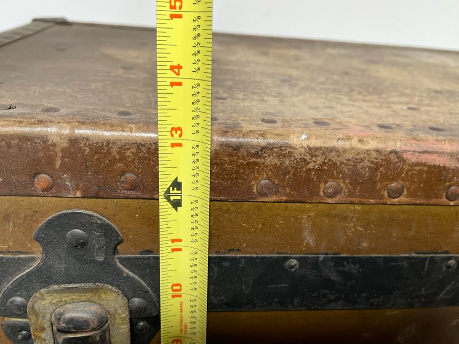 Vintage Military Foot Locker Footlocker Trunk 31W X 17D X 13H [Photo 15]