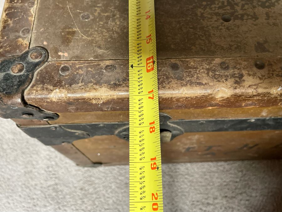 Vintage Military Foot Locker Footlocker Trunk 31W X 17D X 13H [Photo 14]