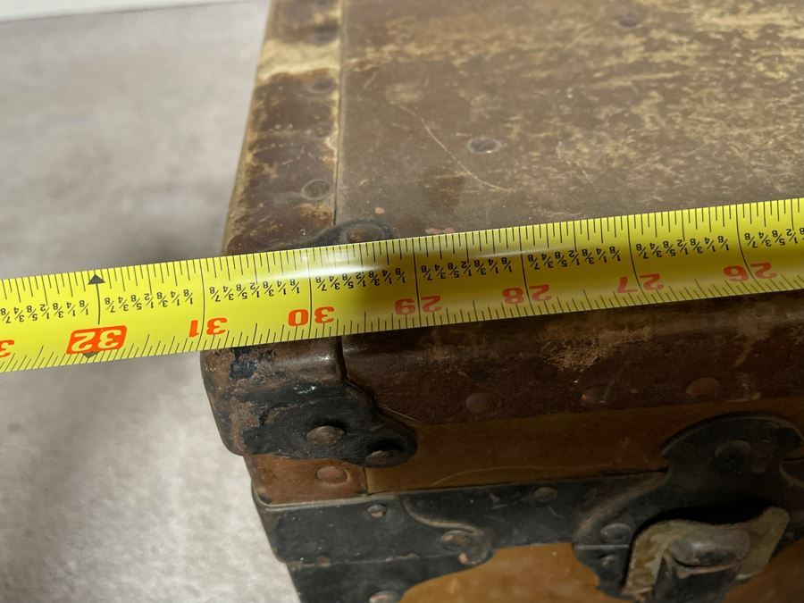 Vintage Military Foot Locker Footlocker Trunk 31W X 17D X 13H [Photo 13]