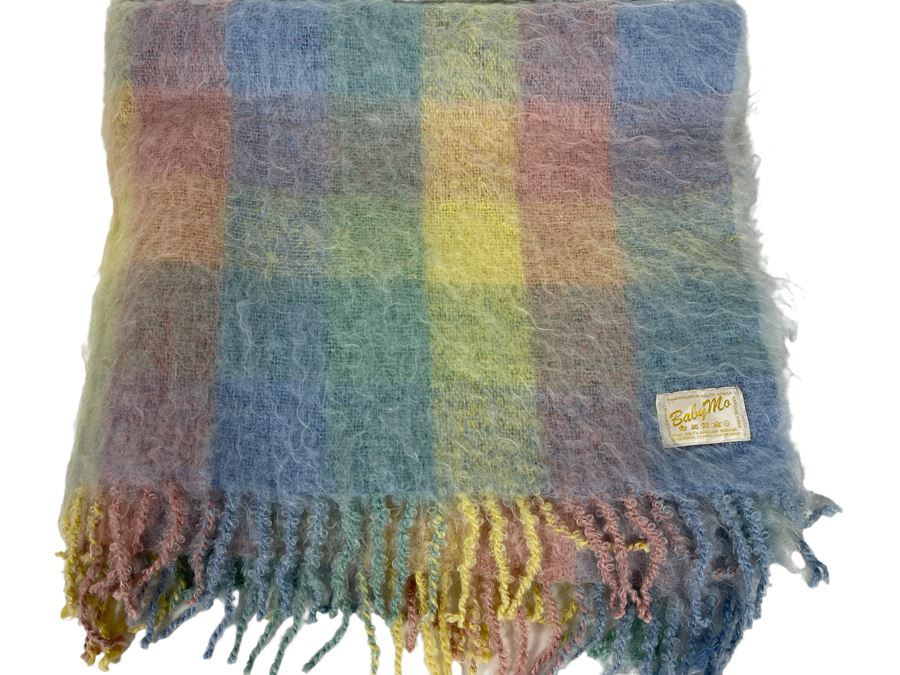 Fine South African Mohair Baby Mo Throw Blanket 43 X 72 [Photo 1]