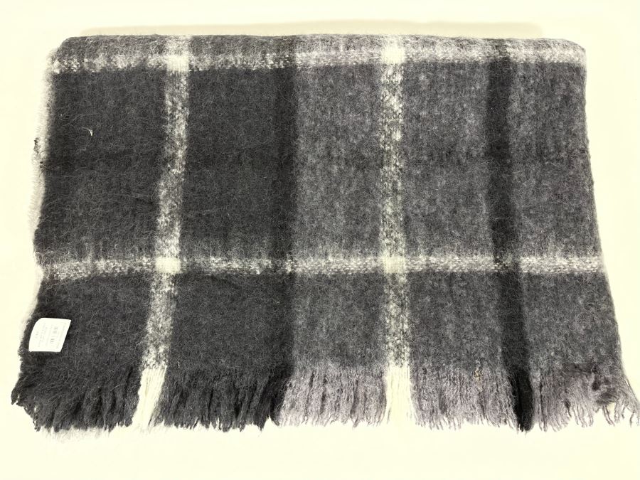Black & White Alpaca Plaid Throw From South Africa 50 X 70 [Photo 3]