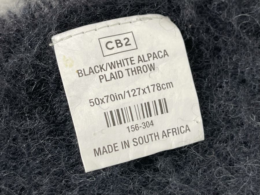 Black & White Alpaca Plaid Throw From South Africa 50 X 70 [Photo 4]