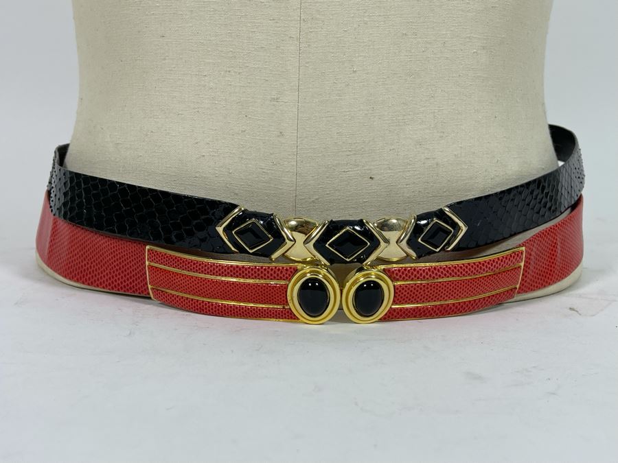 Pair Of Judith Leiber Designer Belts 38L [Photo 2]