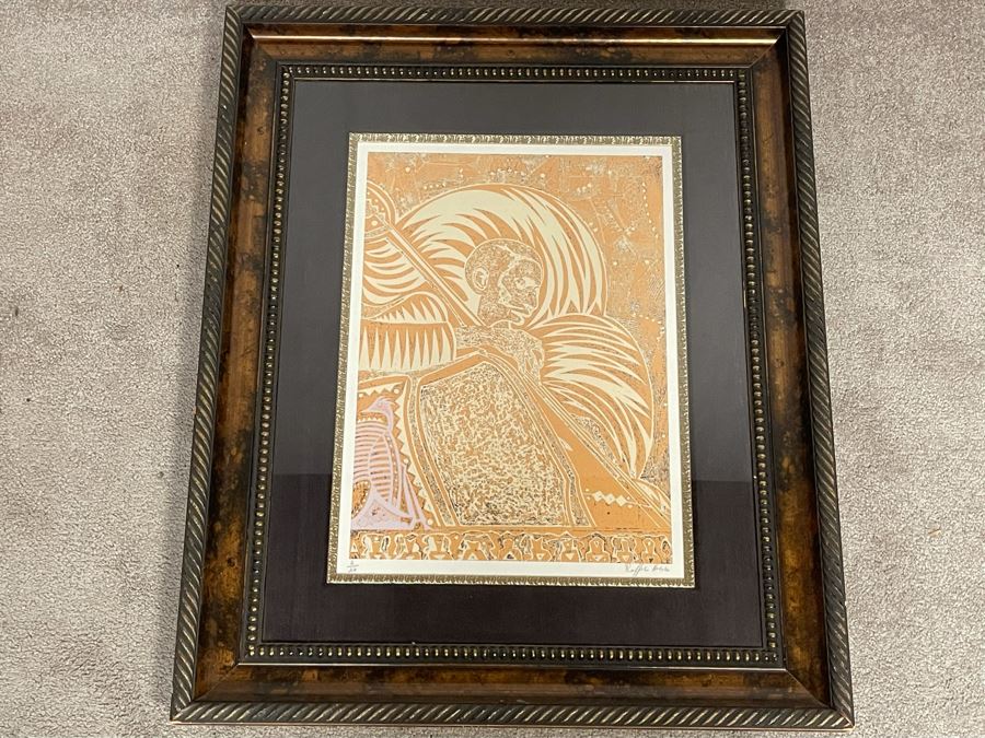 JUST ADDED - Hand Signed Limited Edition Lithograph Raffie Hacob Titled 'The Holy Man' With Certificate Of Authenticity 16 X 22 [Photo 3]