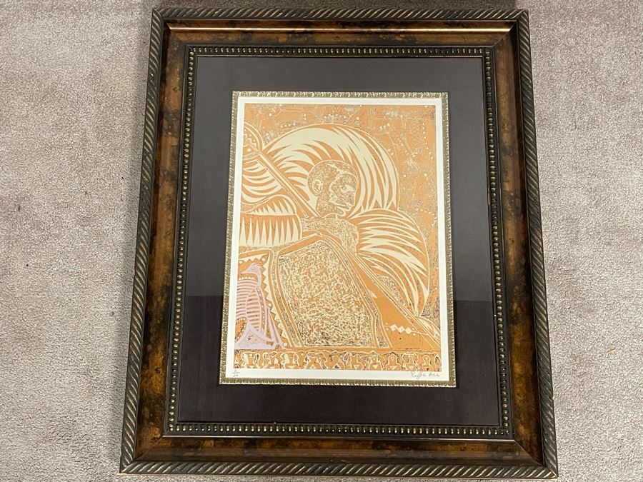 JUST ADDED - Hand Signed Limited Edition Lithograph Raffie Hacob Titled 'The Holy Man' With Certificate Of Authenticity 16 X 22 [Photo 4]