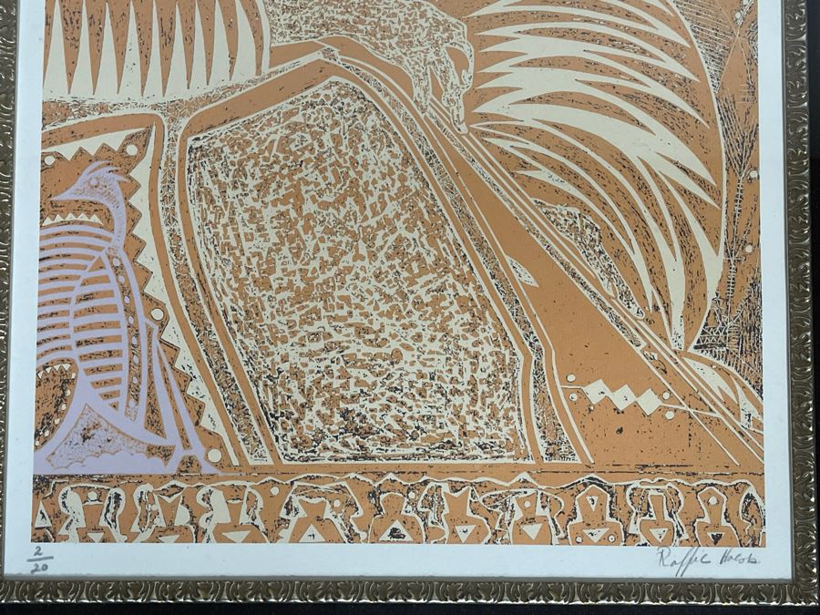 JUST ADDED - Hand Signed Limited Edition Lithograph Raffie Hacob Titled 'The Holy Man' With Certificate Of Authenticity 16 X 22 [Photo 10]