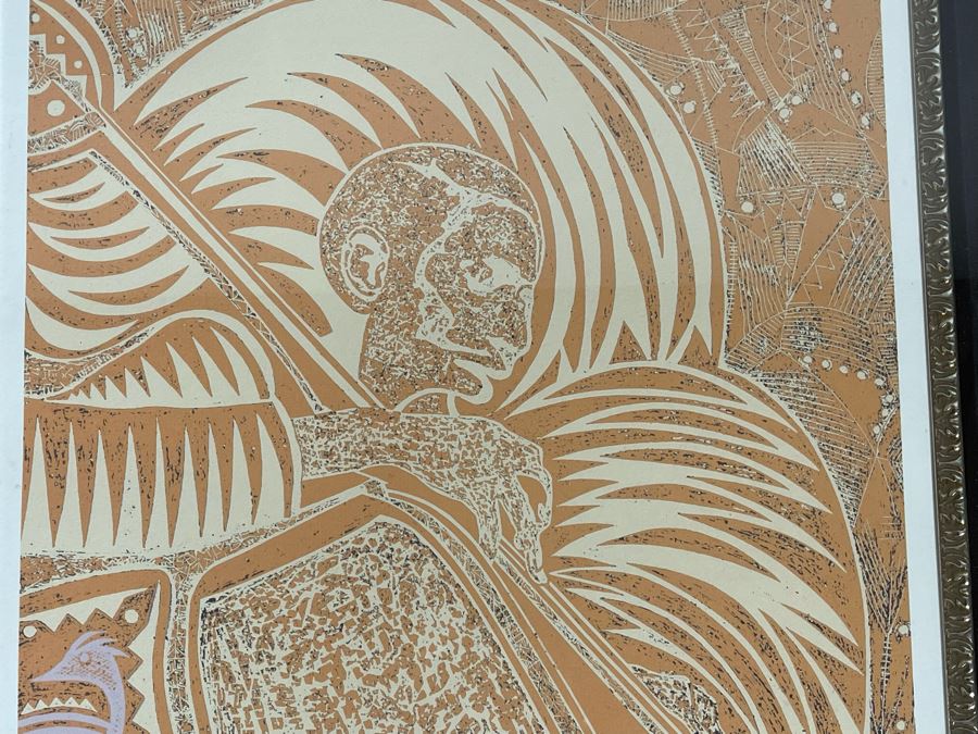 JUST ADDED - Hand Signed Limited Edition Lithograph Raffie Hacob Titled 'The Holy Man' With Certificate Of Authenticity 16 X 22 [Photo 9]