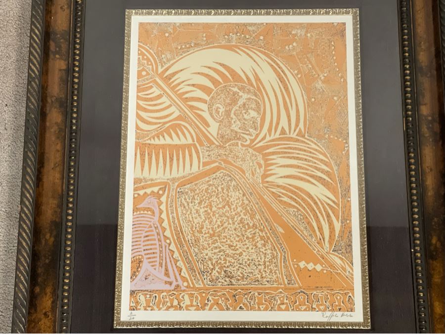 JUST ADDED - Hand Signed Limited Edition Lithograph Raffie Hacob Titled 'The Holy Man' With Certificate Of Authenticity 16 X 22 [Photo 5]