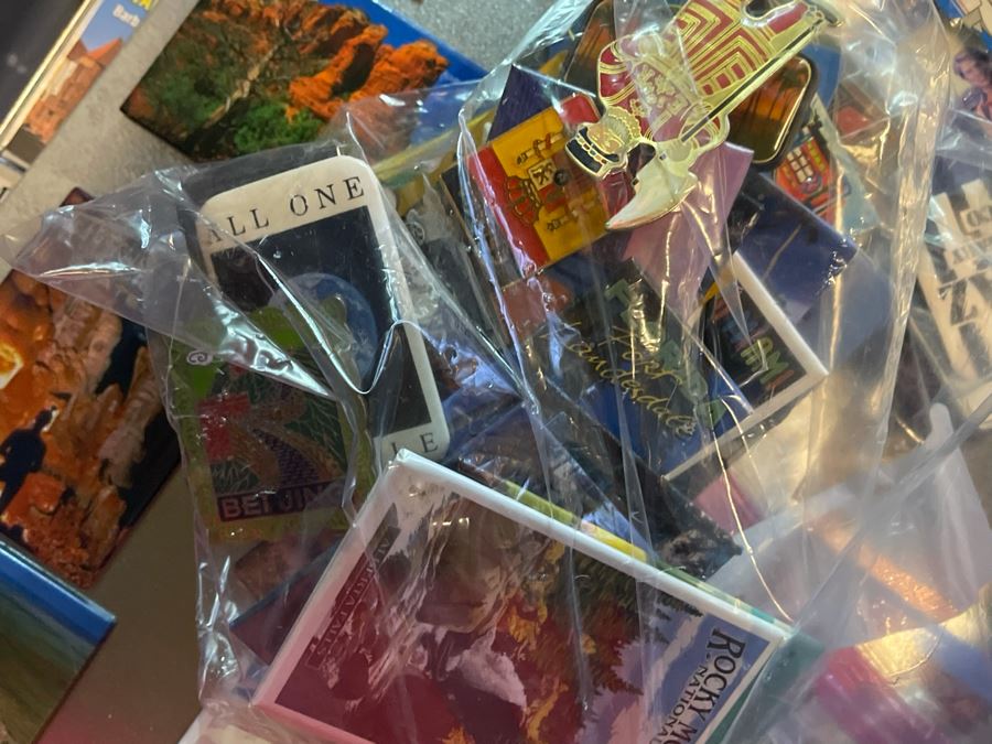 JUST ADDED - Large Collection Of Refrigerator Magnets With Rubbermaid Bin [Photo 9]