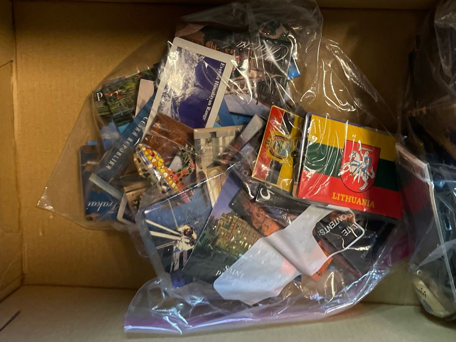 JUST ADDED - Large Collection Of Refrigerator Magnets With Rubbermaid Bin [Photo 10]