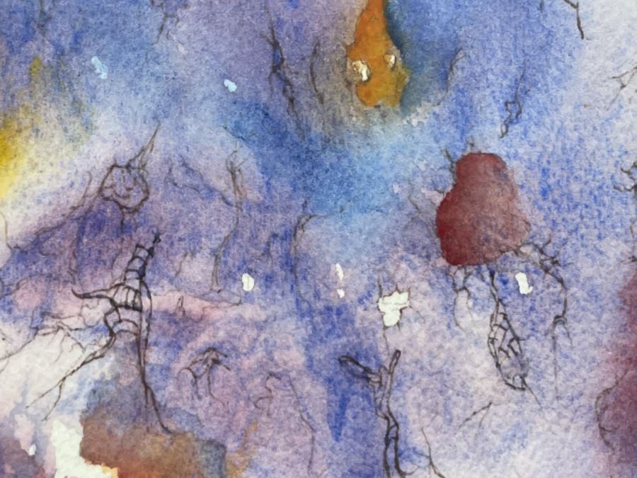 JUST ADDED - Original Esther Anderson Abstract Watercolor Painting 8 X 6 Framed 15 X 14 [Photo 4]