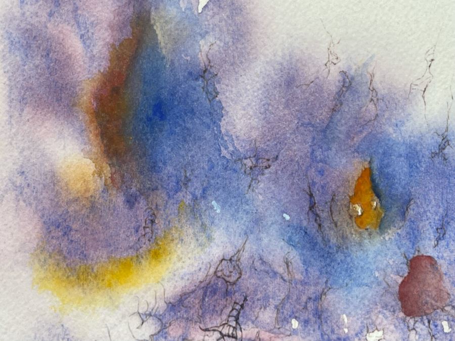 JUST ADDED - Original Esther Anderson Abstract Watercolor Painting 8 X 6 Framed 15 X 14 [Photo 5]