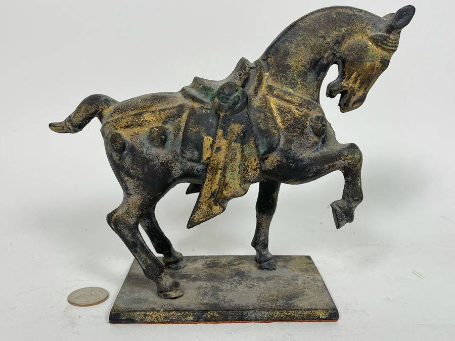 JUST ADDED - Japanese Metal Gilded Horse Sculpture 8W X 3.5D [Photo 3]