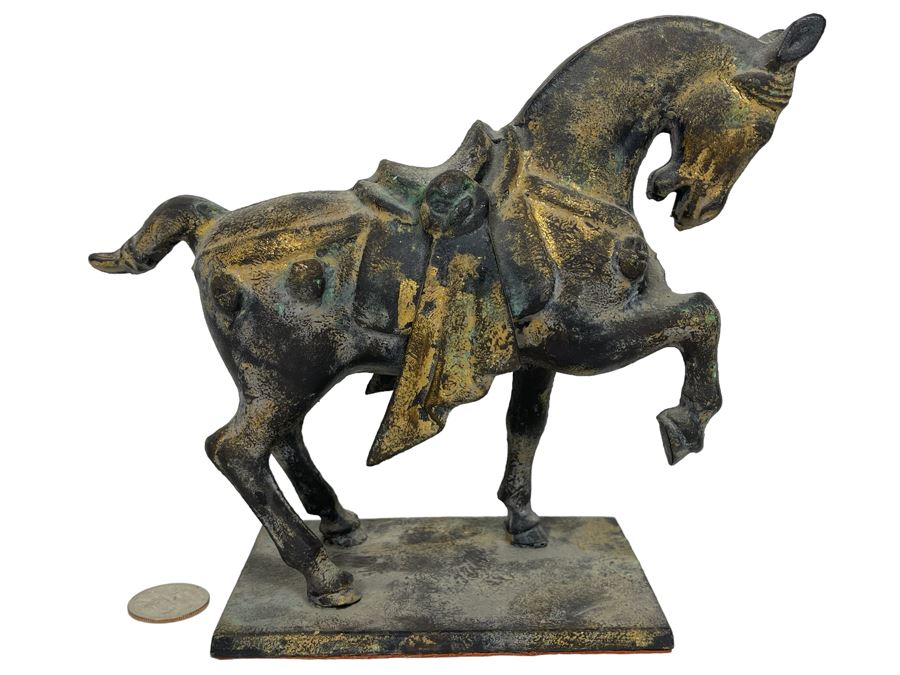 JUST ADDED - Japanese Metal Gilded Horse Sculpture 8W X 3.5D [Photo 1]