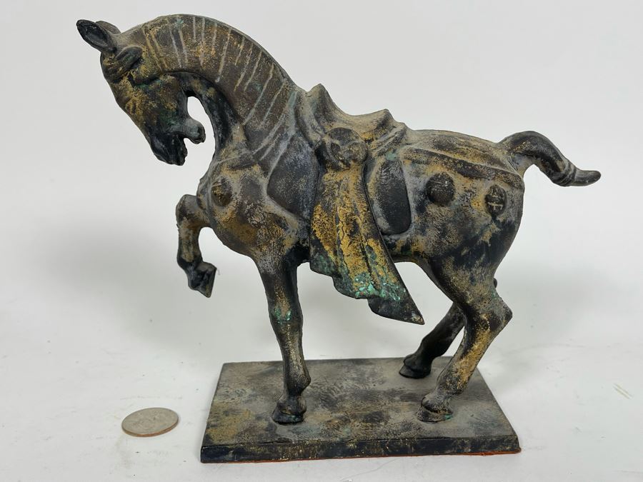 JUST ADDED - Japanese Metal Gilded Horse Sculpture 8W X 3.5D [Photo 4]