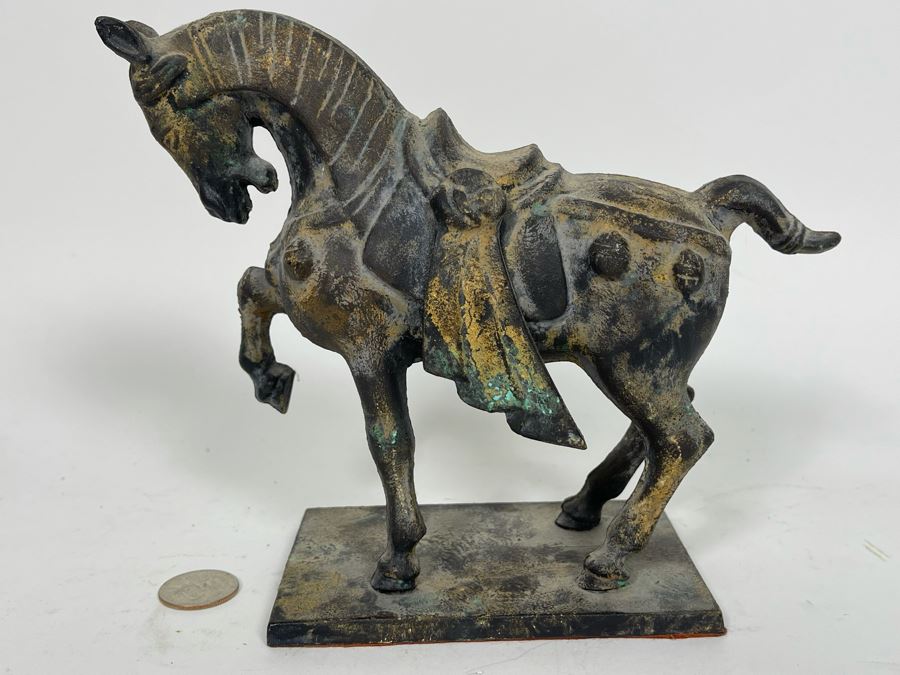 JUST ADDED - Japanese Metal Gilded Horse Sculpture 8W X 3.5D [Photo 5]