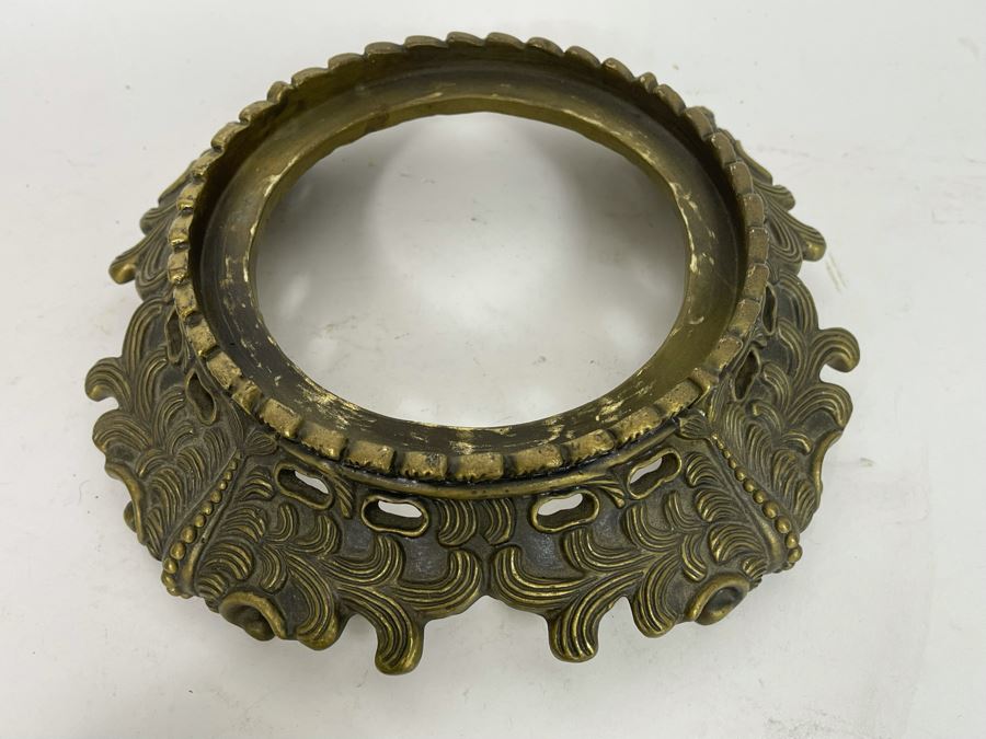 JUST ADDED - Chinese Hand Painted Porcelain Bowl With Metal Stand 12W X 6H [Photo 29]