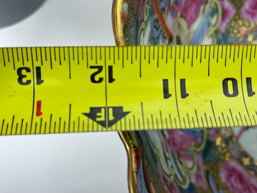 JUST ADDED - Chinese Hand Painted Porcelain Bowl With Metal Stand 12W X 6H [Photo 31]