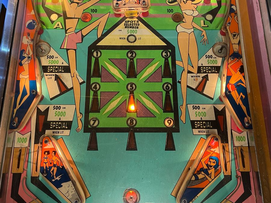 Vintage 1972 Williams Gulfstream Pinball Machine With Beach Theme Playable Working Condition 24W X 52D X 70.5H [Photo 9]