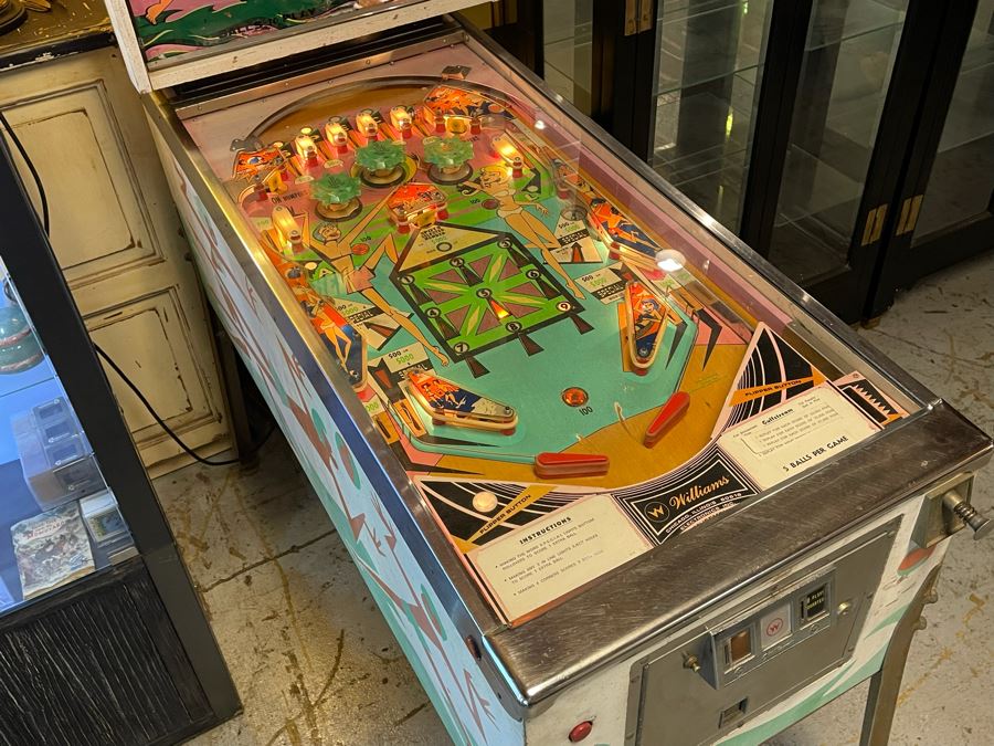 Vintage 1972 Williams Gulfstream Pinball Machine With Beach Theme Playable Working Condition 24W X 52D X 70.5H [Photo 6]