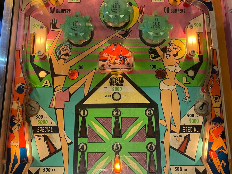 Vintage 1972 Williams Gulfstream Pinball Machine With Beach Theme Playable Working Condition 24W X 52D X 70.5H [Photo 10]