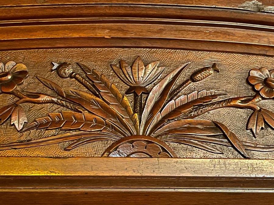 Beautiful Antique Carved Wood Glass Front Display Cabinet 49W X 19D X 89H [Photo 3]