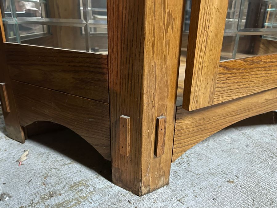 Wooden Display Cabinet With Angled Sides 39W X 14D X 78H [Photo 3]