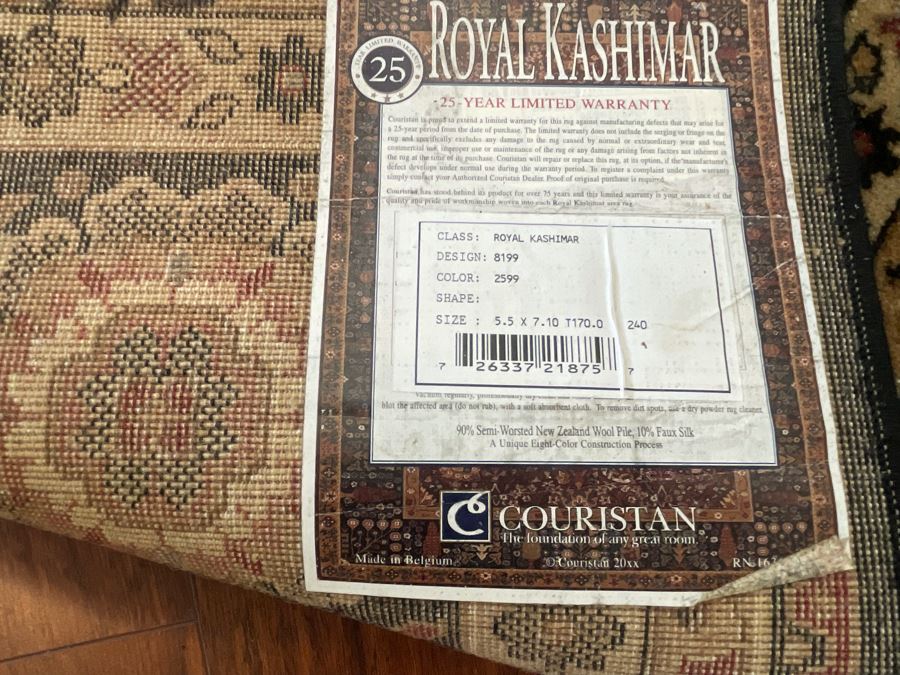 Metal Base With Glass Frame Coffee Table 52W X 36D Plus Couristan Royal Kashimar Area Rug 5.5 X 7.1 [Photo 7]