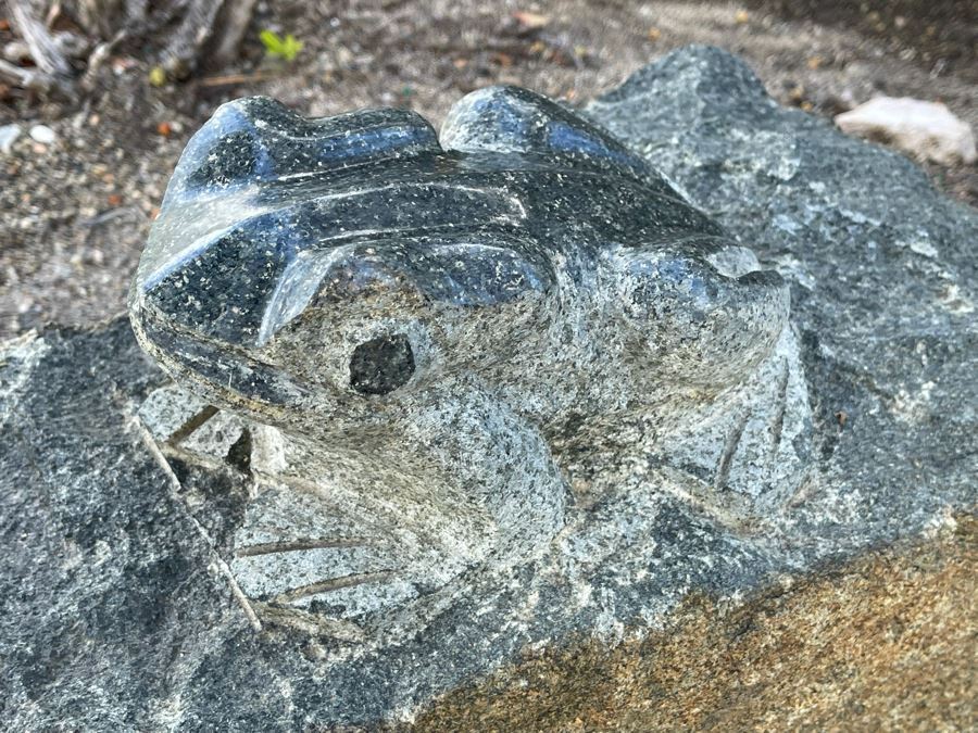 Large Carved Stone Frog Sculpture 14W X 8D X 8H [Photo 6]