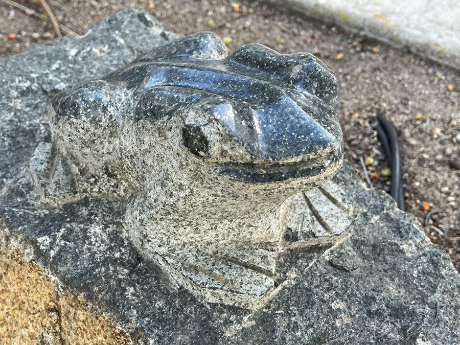 Large Carved Stone Frog Sculpture 14W X 8D X 8H [Photo 5]