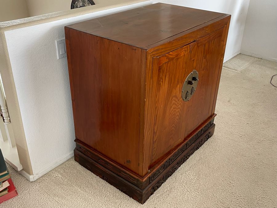 Antique Chinese Carved Wooden Wedding Cabinet 35W X 22D X 37H [Photo 4]