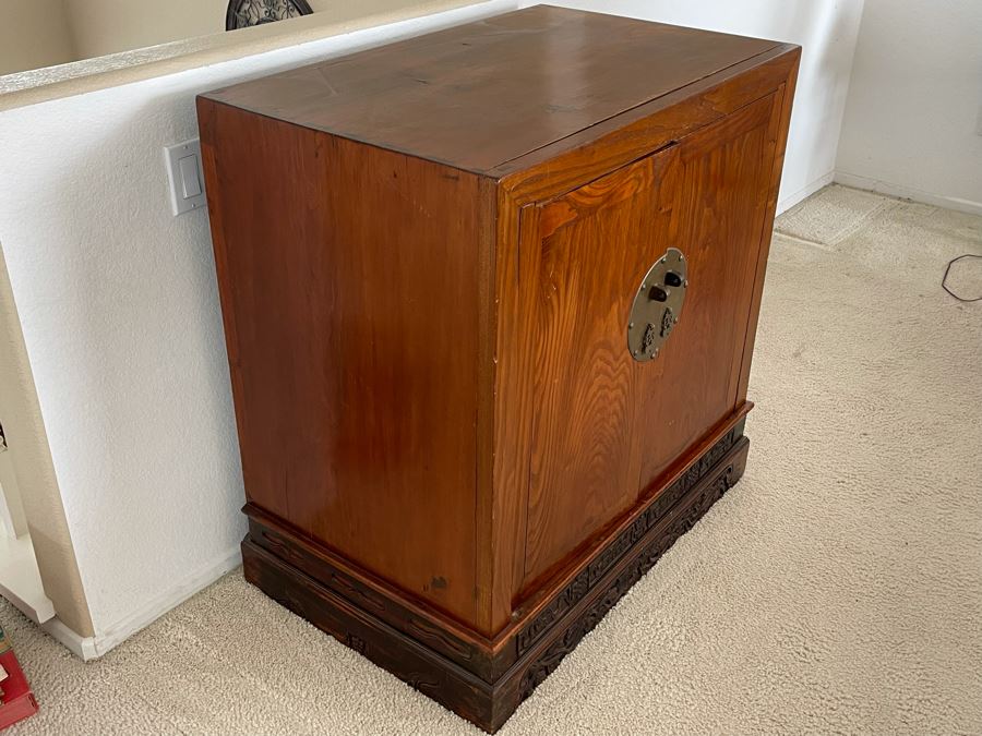 Antique Chinese Carved Wooden Wedding Cabinet 35W X 22D X 37H [Photo 5]