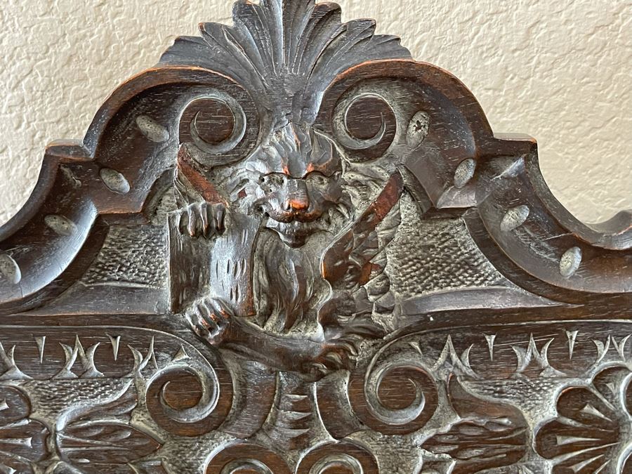 Antique Hand Carved Chair 18W X 16D X 47H [Photo 5]