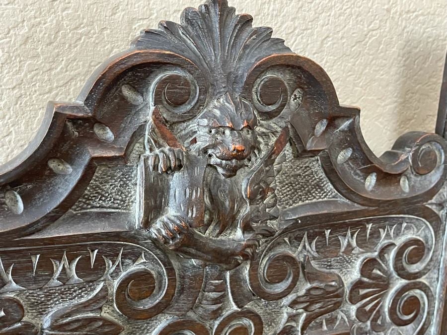 Antique Hand Carved Chair 18W X 16D X 47H [Photo 6]
