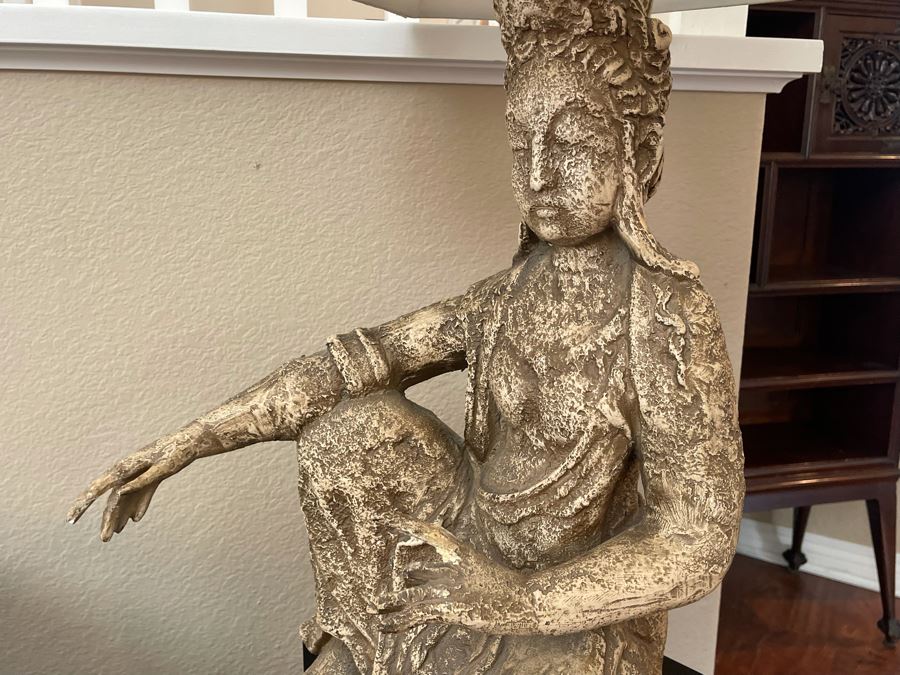 Large Chinese Sitting Buddha Lamp (Plaster Or Resin Material) 44H [Photo 5]