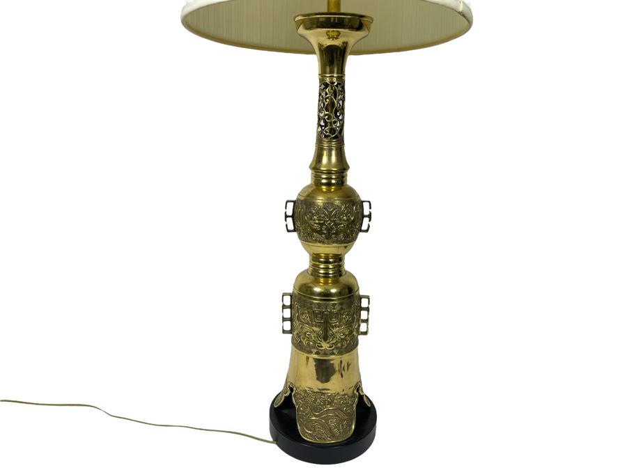 Large Asian Brass Lamp 56H [Photo 5]