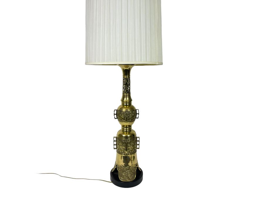 Large Asian Brass Lamp 56H [Photo 4]