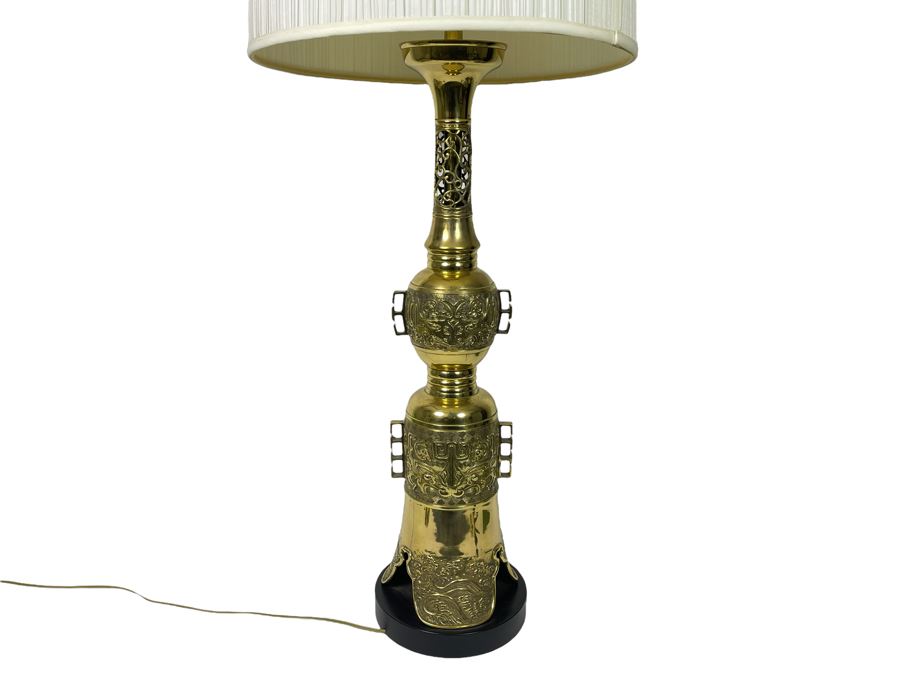 Large Asian Brass Lamp 56H [Photo 3]