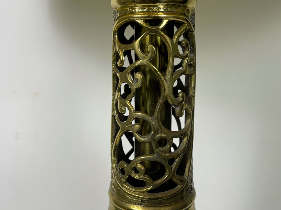 Large Asian Brass Lamp 56H [Photo 13]