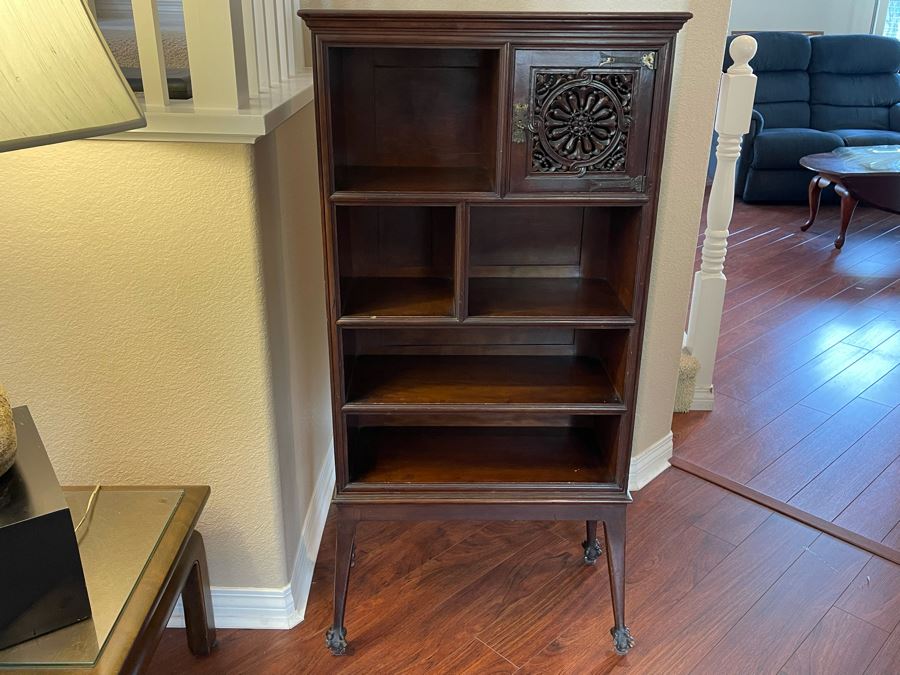 Mahogany Etagere Bookshelf Display Cabinet Heavy 24W X 11D X 49H [Photo 3]