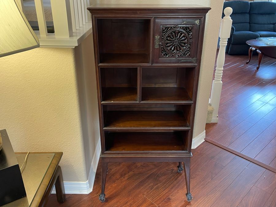 Mahogany Etagere Bookshelf Display Cabinet Heavy 24W X 11D X 49H [Photo 2]