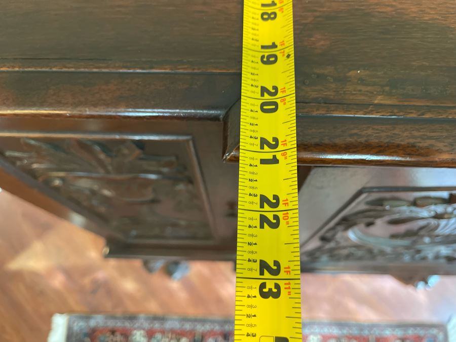 Impressive Antique Carved Wood Secretary Desk 2-Piece Cabinet 41W X 21D X 62H [Photo 26]