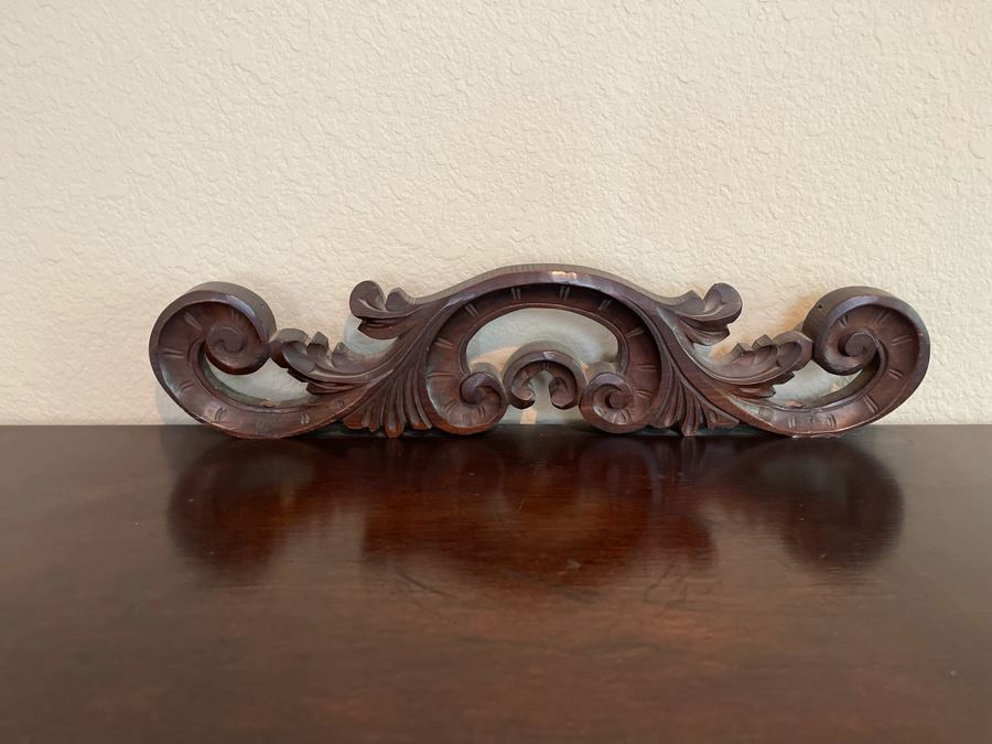 Impressive Antique Carved Wood Secretary Desk 2-Piece Cabinet 41W X 21D X 62H [Photo 13]