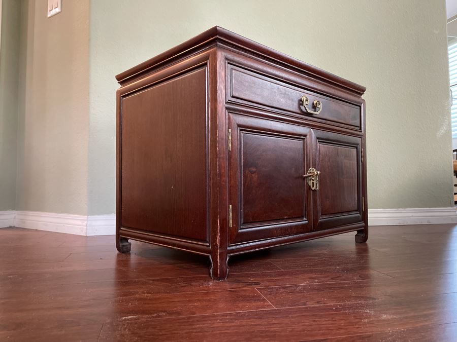 Chinese Rosewood Cabinet Nightstand From Hong Kong 30W X 20D X 23H [Photo 8]